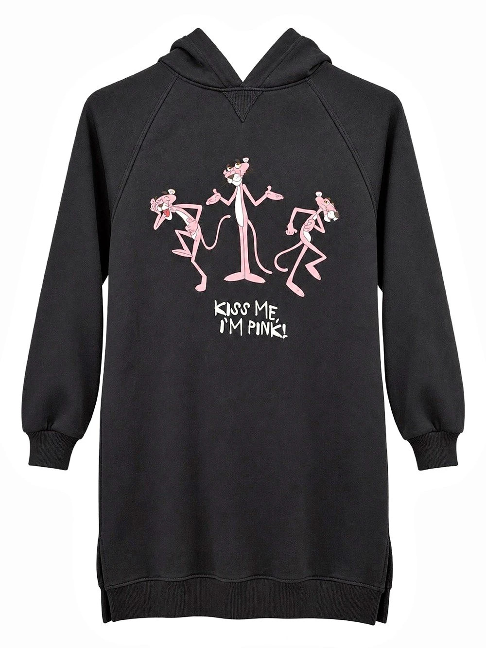 Zara Girls Pink Panther Kiss Me I’m Pink Long Hoodie Sweatshirt, Size 10/12